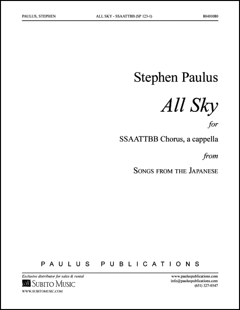 All Sky (from Songs from the Japanese) for SATB Chorus, a cappella - Click Image to Close